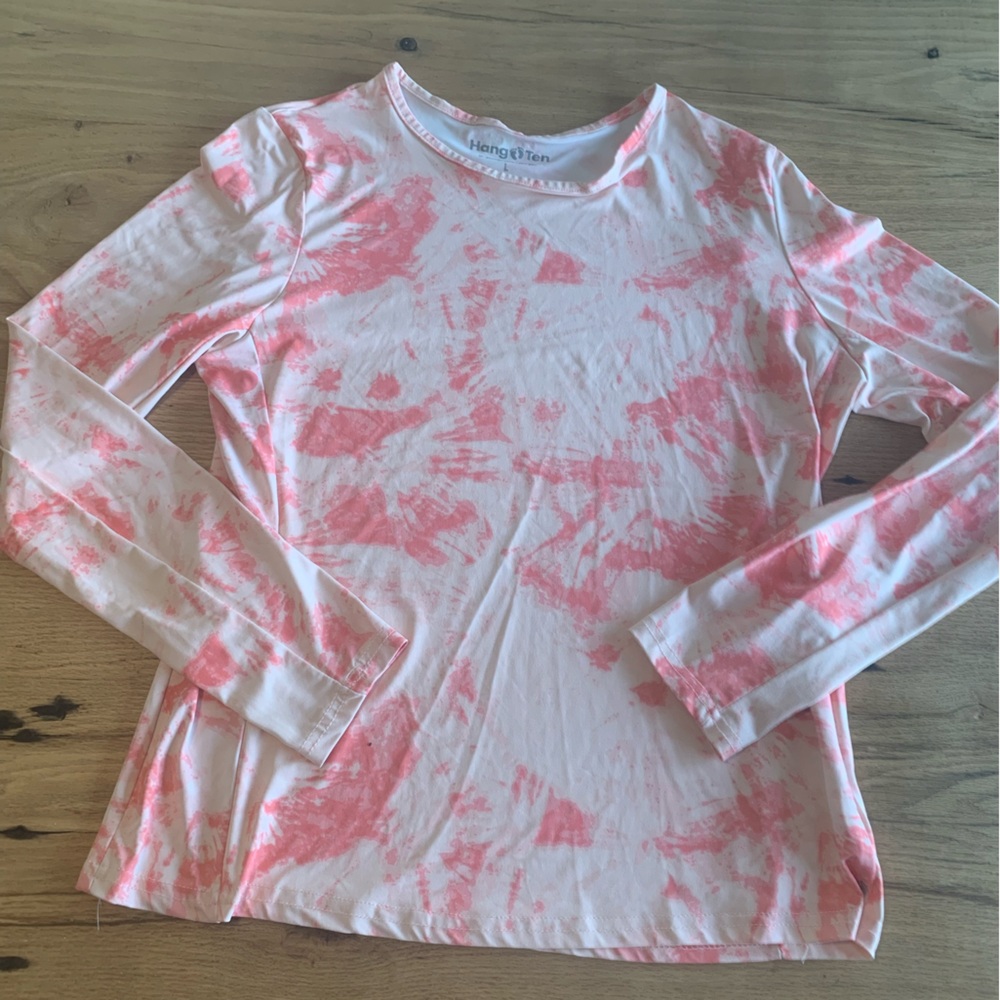 Hang Ten Tye Dye Long‎ Sleeve Rash Guard Pink Women’s One Size Preloved